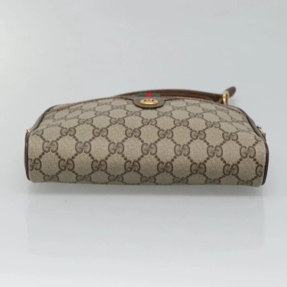 GUCCI GG Supreme Web Sherry Line Bag PVC Beige Gold - Picture 5 of 16